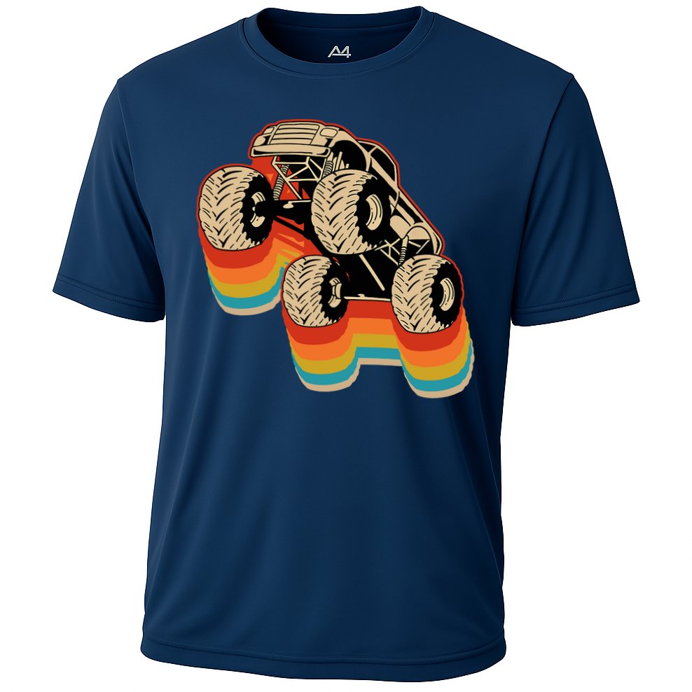 Retro Monster Truck Big Style Truck Cooling Performance Crew T-Shirt