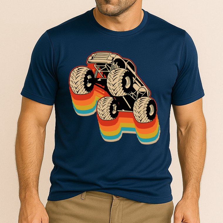 Retro Monster Truck Big Style Truck Cooling Performance Crew T-Shirt