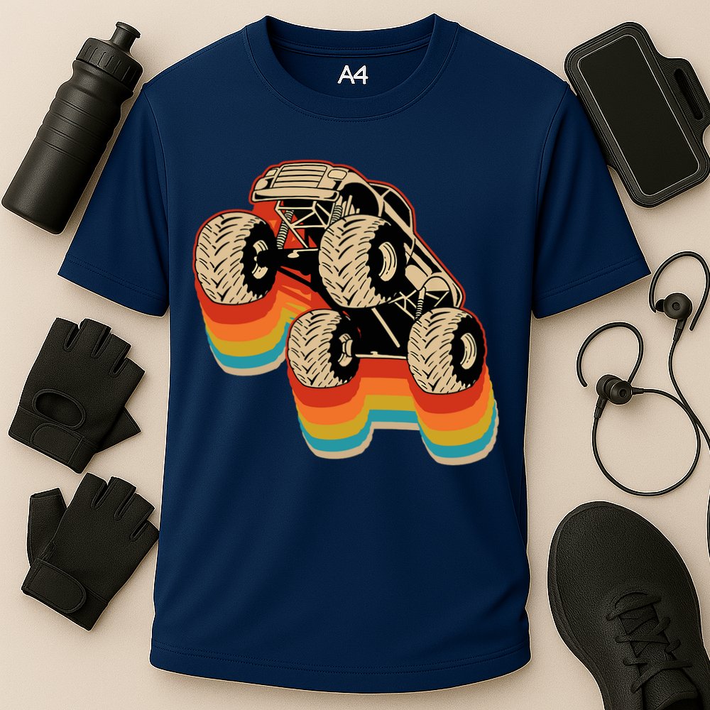 Retro Monster Truck Big Style Truck Cooling Performance Crew T-Shirt