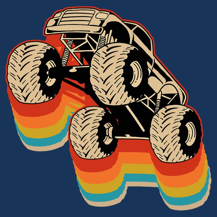 Retro Monster Truck Big Style Truck Tall T-Shirt