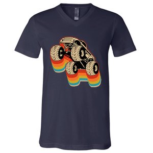 Retro Monster Truck Big Style Truck V-Neck T-Shirt