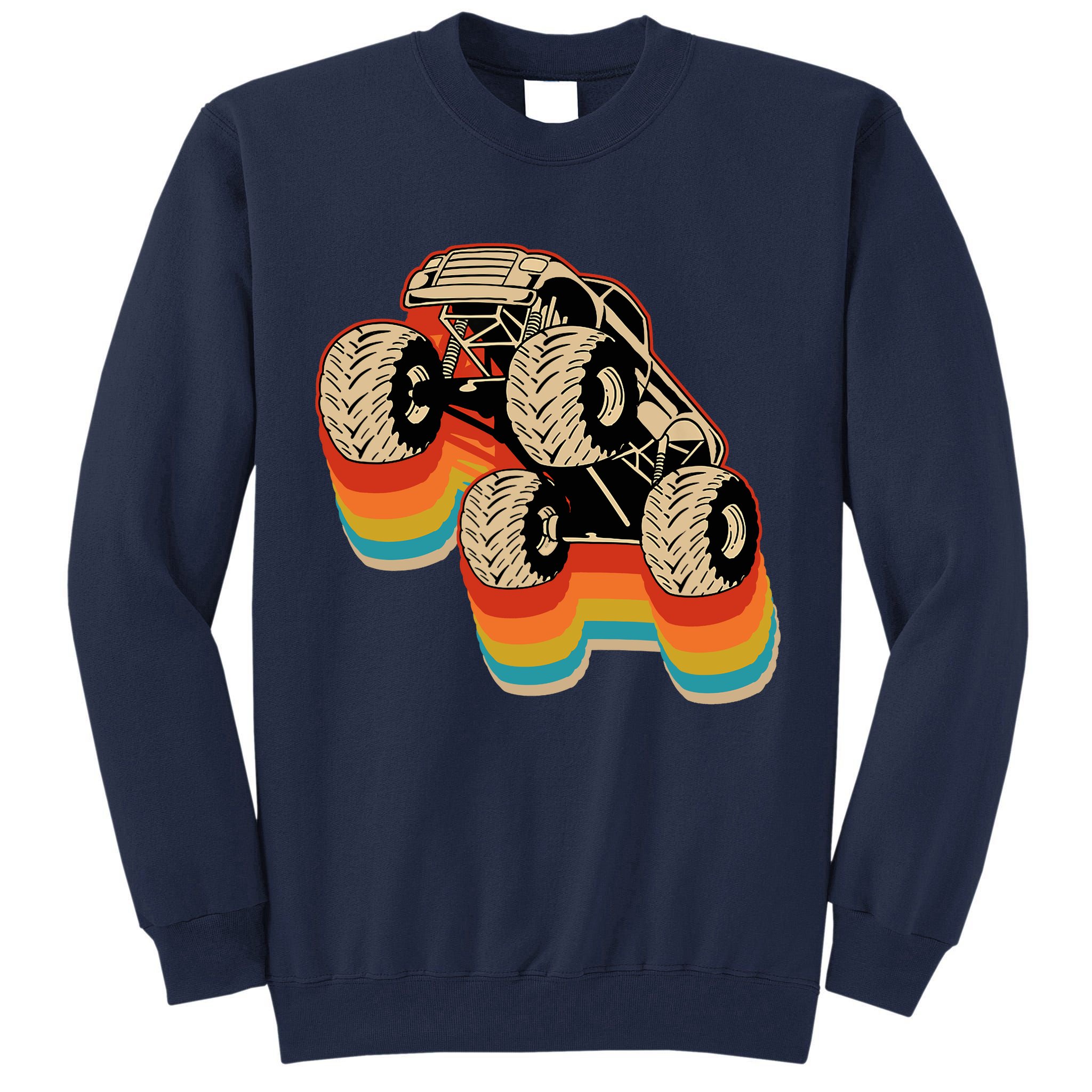 Retro Monster Truck Big Style Truck Tall Sweatshirt