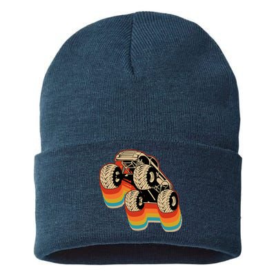 Retro Monster Truck Big Style Truck Sustainable Knit Beanie