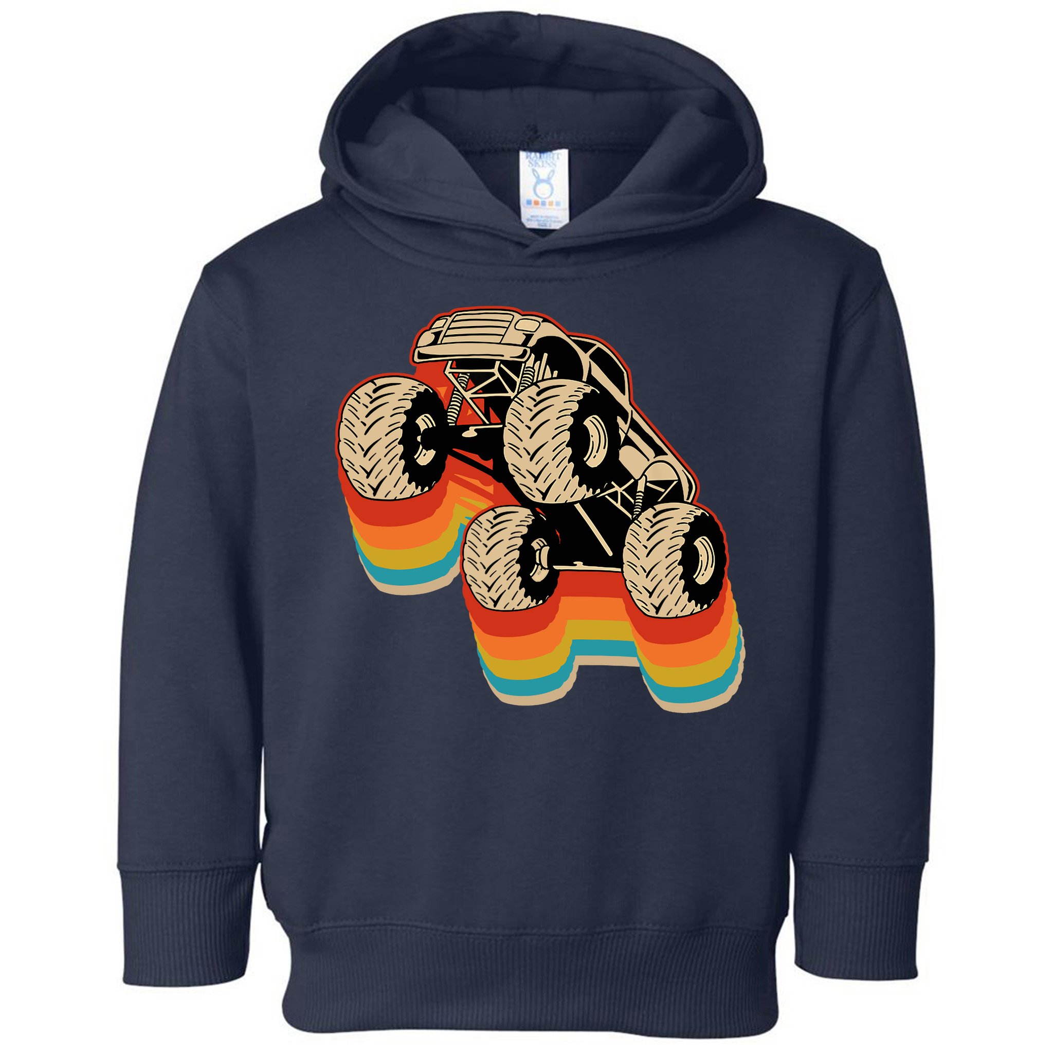 Retro Monster Truck Big Style Truck Toddler Hoodie