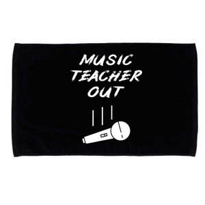 Retired Music Teacher Out Retirement Mic Drop End Of Year Microfiber Hand Towel