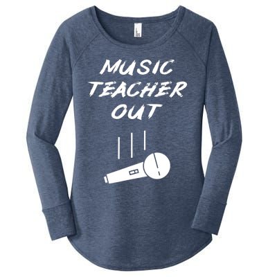 Retired Music Teacher Out Retirement Mic Drop End Of Year Women's Perfect Tri Tunic Long Sleeve Shirt