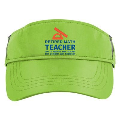 Retired Math Teacher Funny Retirement Gift Problems Adult Drive Performance Visor