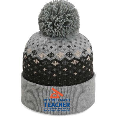 Retired Math Teacher Funny Retirement Gift Problems The Baniff Cuffed Pom Beanie