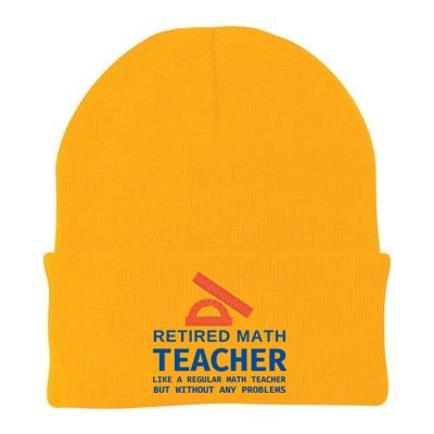 Retired Math Teacher Funny Retirement Gift Problems Knit Cap Winter Beanie