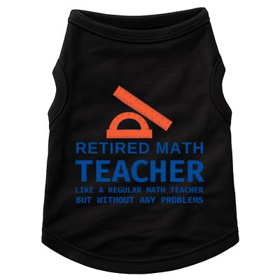 Retired Math Teacher Funny Retirement Gift Problems Doggie Tank