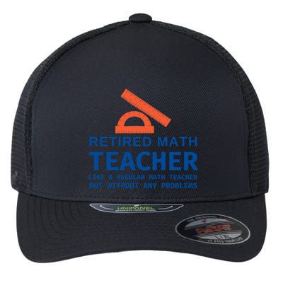 Retired Math Teacher Funny Retirement Gift Problems Flexfit Unipanel Trucker Cap