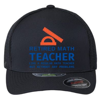 Retired Math Teacher Funny Retirement Gift Problems Flexfit Unipanel Trucker Cap