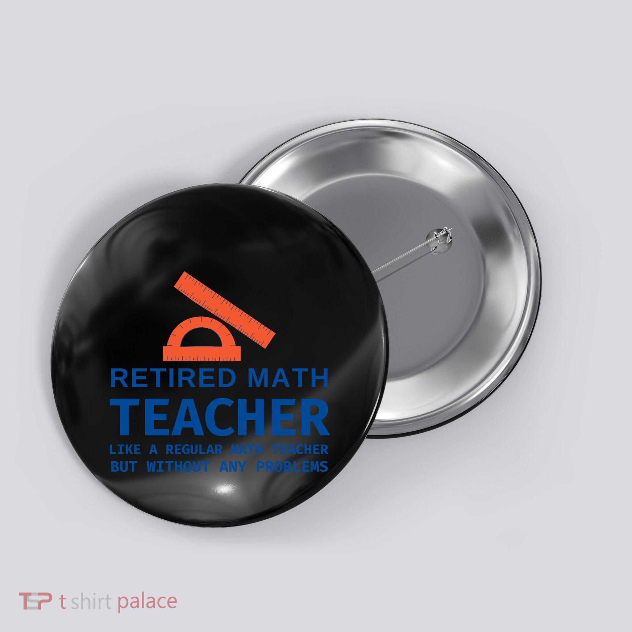 Retired Math Teacher Funny Retirement Gift Problems Button