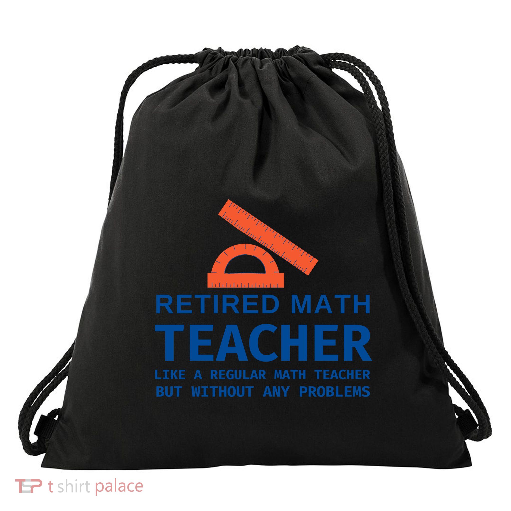 Retired Math Teacher Funny Retirement Gift Problems Drawstring Bag