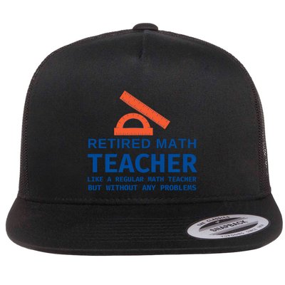 Retired Math Teacher Funny Retirement Gift Problems Flatbill Hat