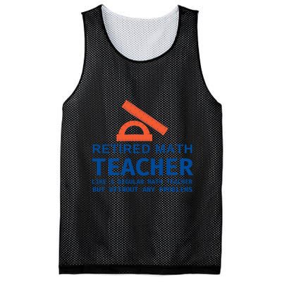 Retired Math Teacher Funny Retirement Gift Problems Mesh Reversible Basketball Jersey Tank