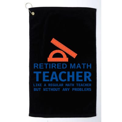 Retired Math Teacher Funny Retirement Gift Problems Golf Towel