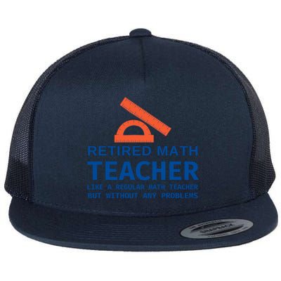 Retired Math Teacher Funny Retirement Gift Problems Flat Bill Trucker Hat