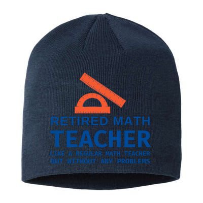 Retired Math Teacher Funny Retirement Gift Problems Sustainable Beanie