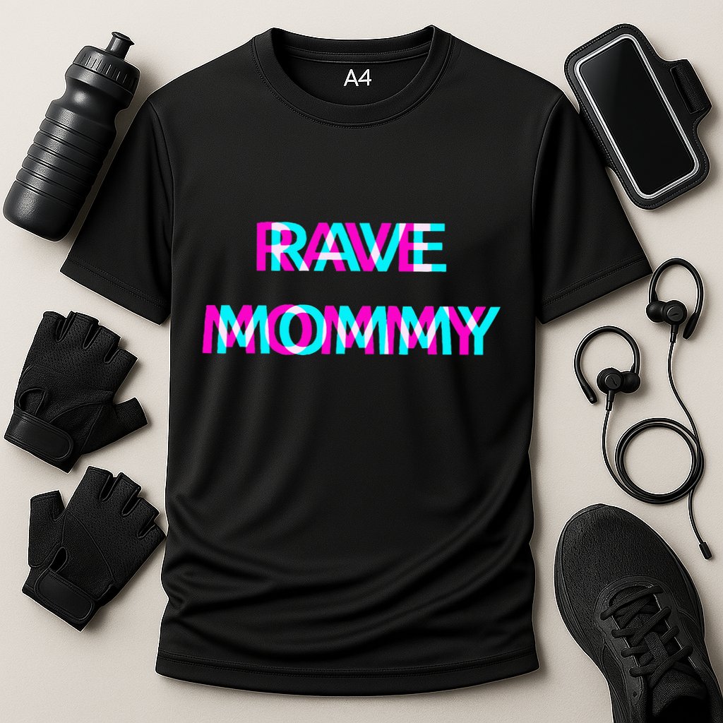 Rave Mommy Techno Edm Music Festival Mother Mom Raver Cooling Performance Crew T-Shirt