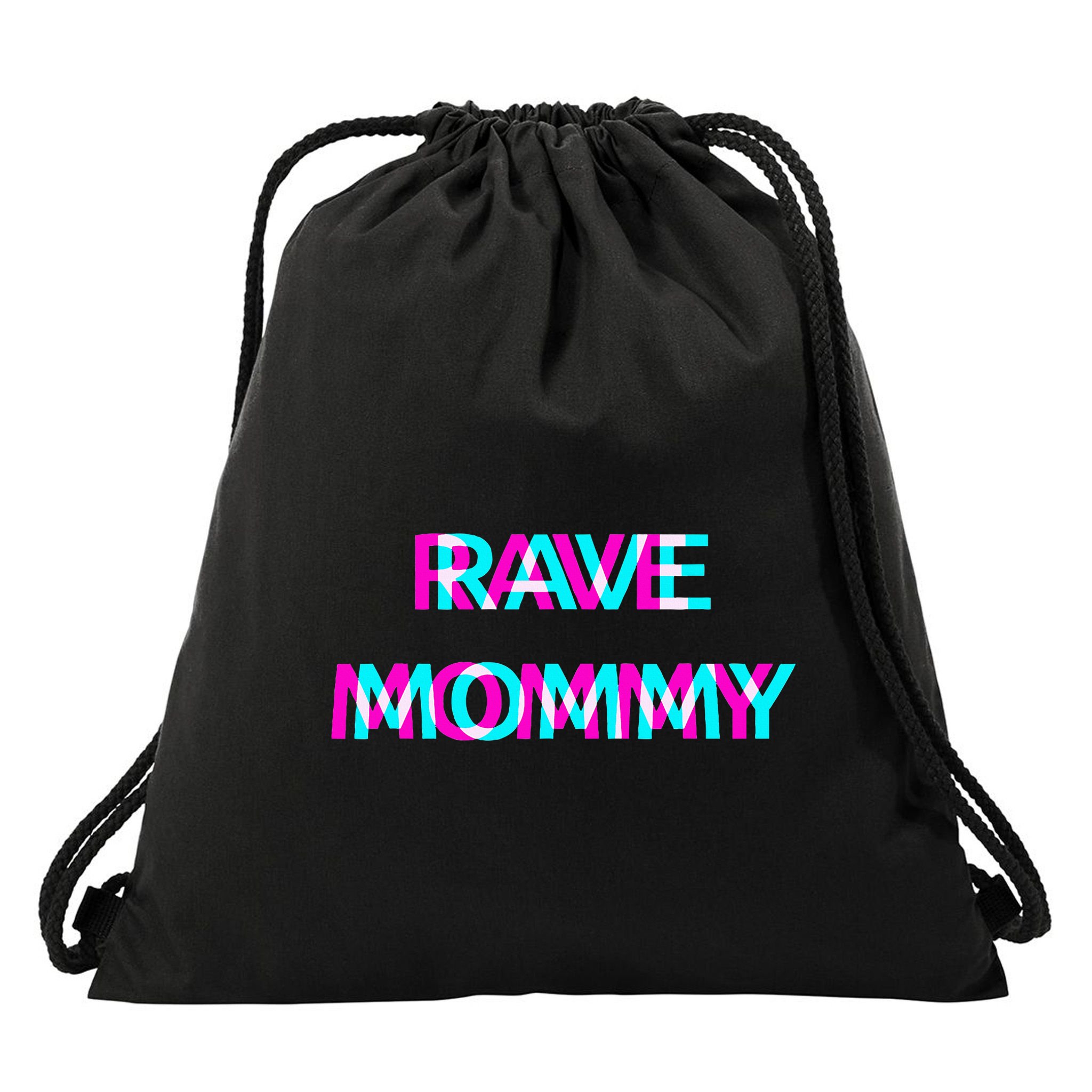 Rave Mommy Techno Edm Music Festival Mother Mom Raver Drawstring Bag