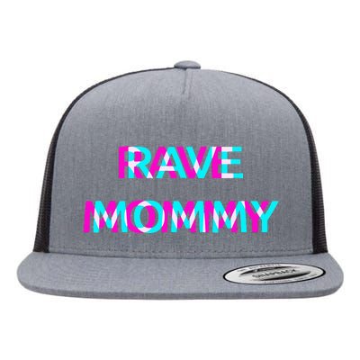 Rave Mommy Techno Edm Music Festival Mother Mom Raver Flat Bill Trucker Hat