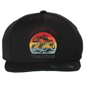 Retro Monster Trucks Gift Wool Snapback Cap