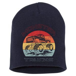 Retro Monster Trucks Gift Short Acrylic Beanie