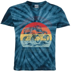 Retro Monster Trucks Gift Kids Tie-Dye T-Shirt