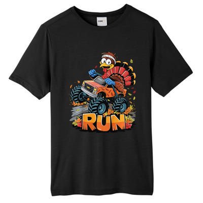 Run Monster Truck Turkey Thanksgiving Funny Turkey Tall Fusion ChromaSoft Performance T-Shirt