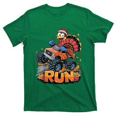 Run Monster Truck Turkey Thanksgiving Funny Turkey T-Shirt