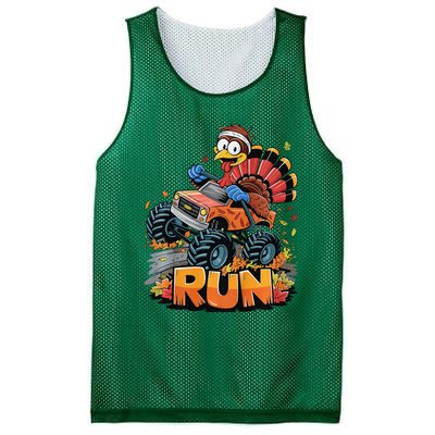 Run Monster Truck Turkey Thanksgiving Funny Turkey Mesh Reversible Basketball Jersey Tank