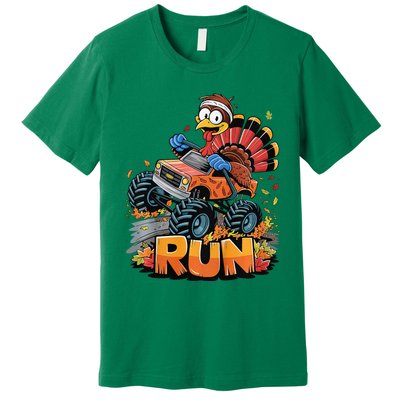 Run Monster Truck Turkey Thanksgiving Funny Turkey Premium T-Shirt