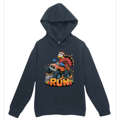 Run Monster Truck Turkey Thanksgiving Funny Turkey Urban Pullover Hoodie