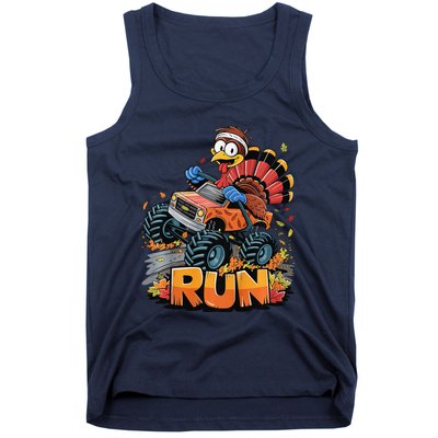 Run Monster Truck Turkey Thanksgiving Funny Turkey Tank Top