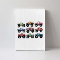 Retro Monster Trucks In A Row Big Trucks Canvas