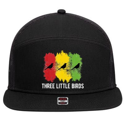 Reggae Music Three Little Birds Quote Slogan Fun Gift 7 Panel Mesh Trucker Snapback Hat