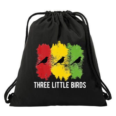 Reggae Music Three Little Birds Quote Slogan Fun Gift Drawstring Bag