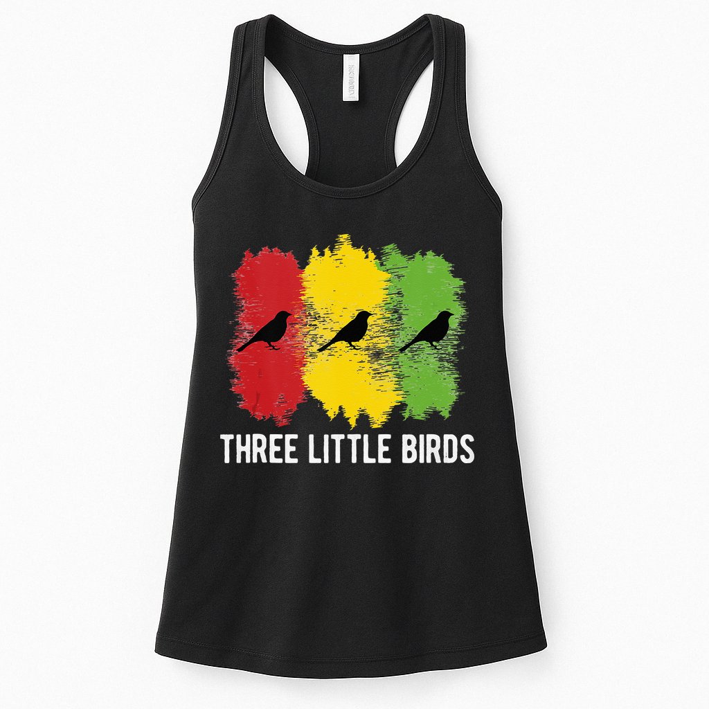 Reggae Music Three Little Birds Quote Slogan Fun Gift Womens Tank Top