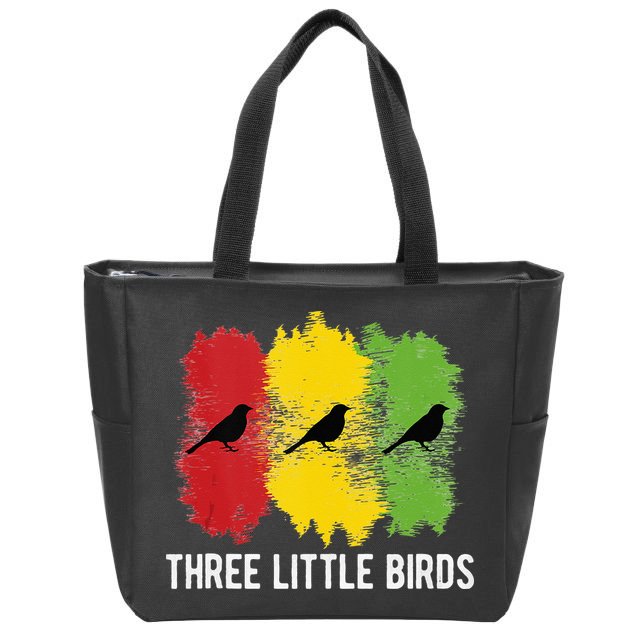 Reggae Music Three Little Birds Quote Slogan Fun Gift Zip Tote Bag