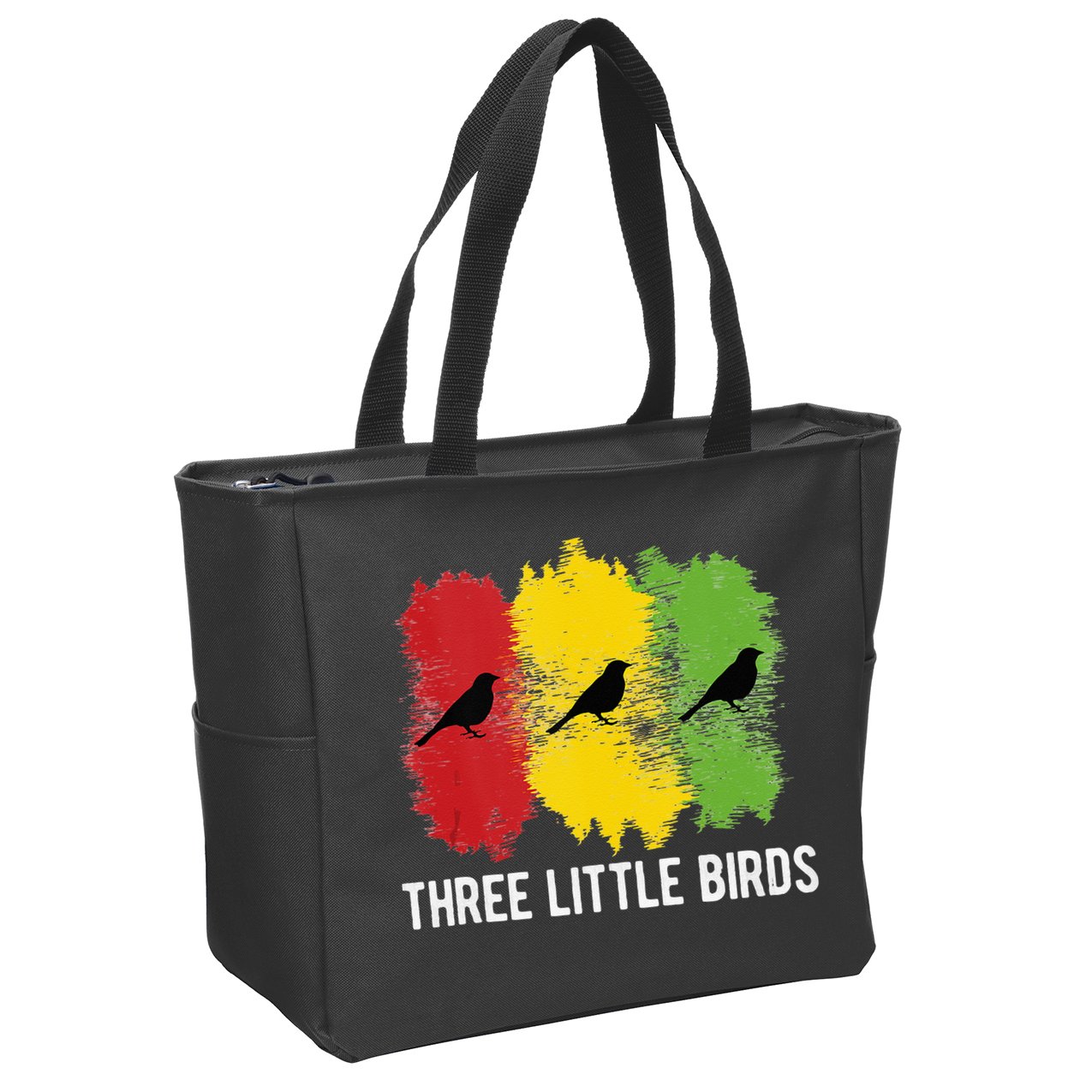 Reggae Music Three Little Birds Quote Slogan Fun Gift Zip Tote Bag
