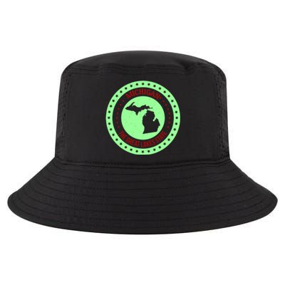 Retro Michigan The Great Lake State Logo Cool Comfort Performance Bucket Hat