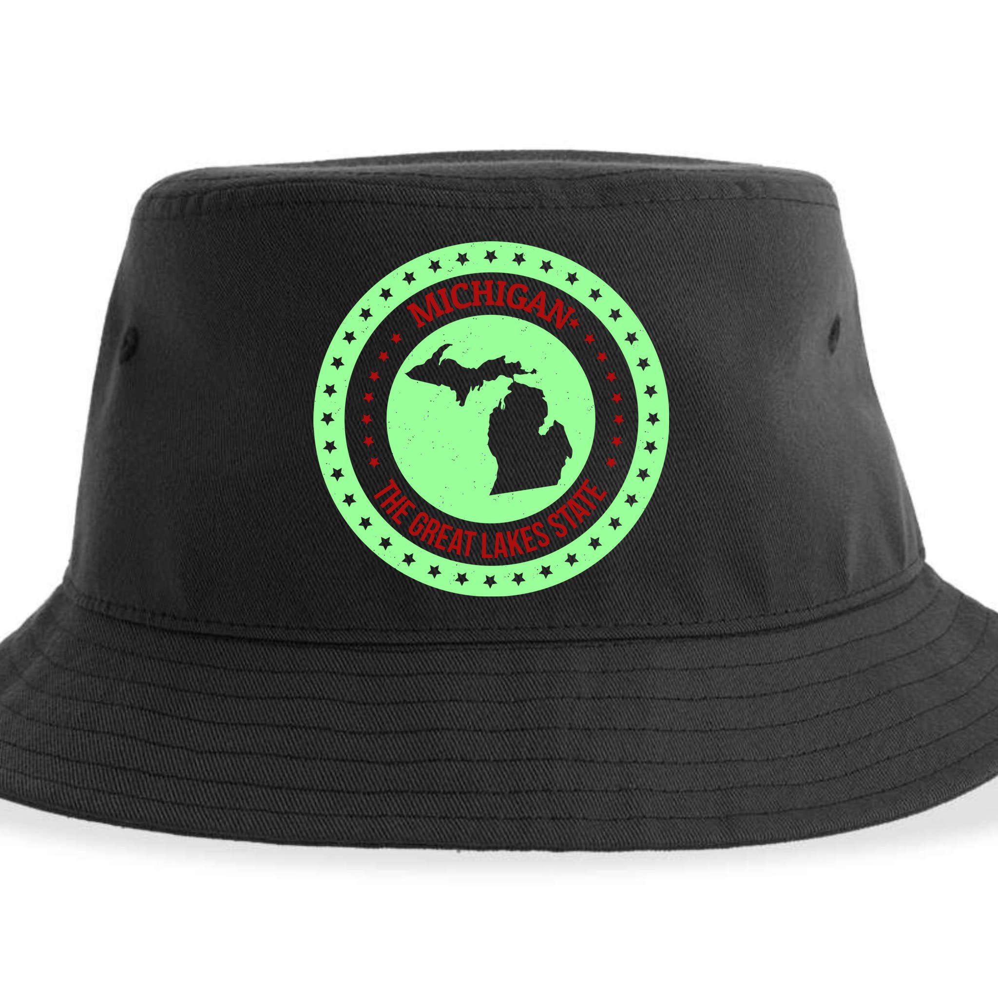 Retro Michigan The Great Lake State Logo Sustainable Bucket Hat