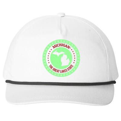 Retro Michigan The Great Lake State Logo Snapback Five-Panel Rope Hat