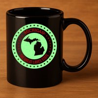 Retro Michigan The Great Lake State Logo 11oz C Handle Ceramic Mug