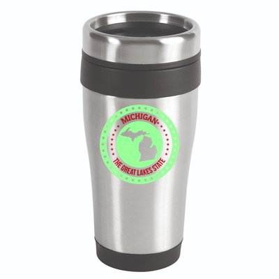 Retro Michigan The Great Lake State Logo 16oz Travel Tumbler