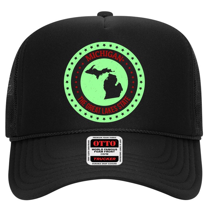 Retro Michigan The Great Lake State Logo Trucker Hat