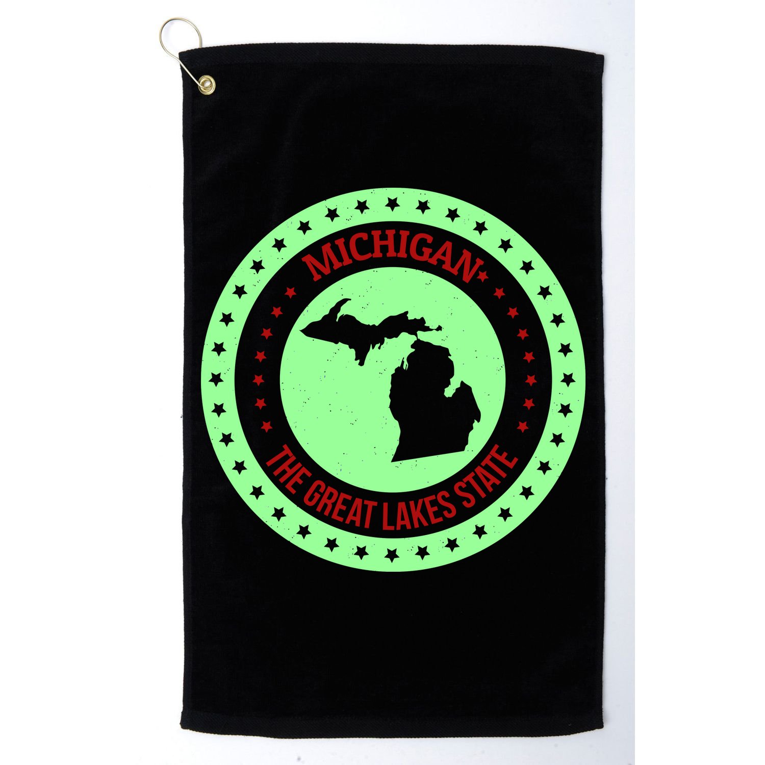 Retro Michigan The Great Lake State Logo Golf Towel