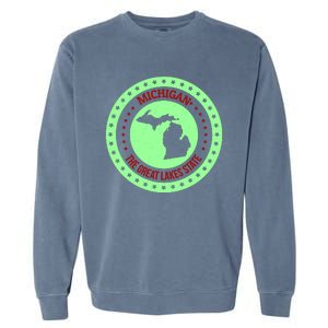 Retro Michigan The Great Lake State Logo Garment-Dyed Sweatshirt