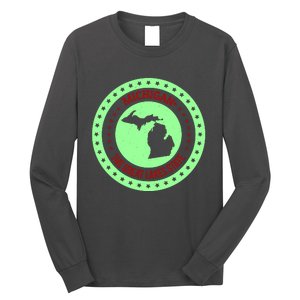 Retro Michigan The Great Lake State Logo Long Sleeve Shirt